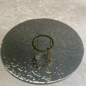 Grey Crystal Glass Round Coffee table