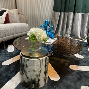 Smart unique rectangular tempered glass on top coffee table
