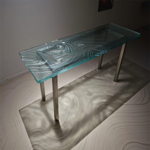 Luxury Glass Top Metal Console Table