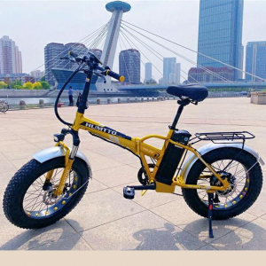 20 inch Cool 4.0 Fat Taya mai naɗewa Aluminum Alloy Frame Ƙarfin Ƙarfin Ƙarfin 48v 500w Lithium Baturi Electric Dutsen Bicycle
