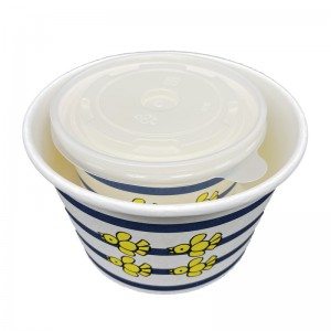 Disposable popcorn bucket na may takip at soup bucket