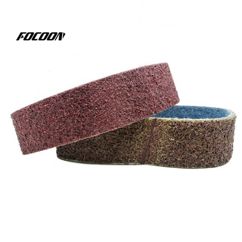 Brown fused alumina Nylon sanding belt Brown Blue Red color Featured Image