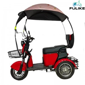 Triciclo eléctrico de 3 rodas de alta calidade, adecuado para persoas maiores, triciclo eléctrico de 3 rodas con teito