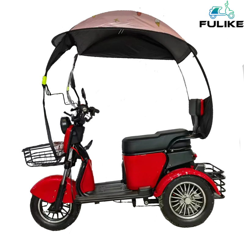 Visokokvalitetni električni tricikl s 3 kotača pogodan za starije osobe Električni skuter s 3 kotača tricikl s krovom