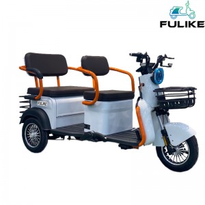 Triciclo eléctrico FULILKE, triciclo eléctrico de 3 ruedas, triciclo eléctrico gris para adultos, pasaxeiros