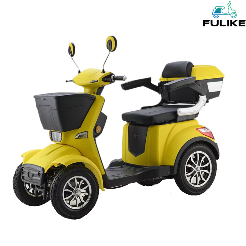 Scooter de mobilidade elétrica de 4 rodas para deficientes, storgebox frontal e traseiro com cinto de segurança
