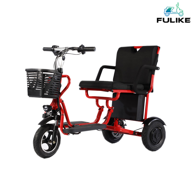 Çin istehsalı olan FULIKE Yaşlı Kiçik 350W Qatlanan Elektrikli Trike Skuteri