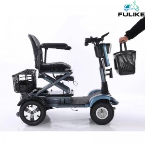 Utazási 4 kerekű idős elektromos e-robogó mozgássérülteknek, összecsukható mobilitási robogó időseknek