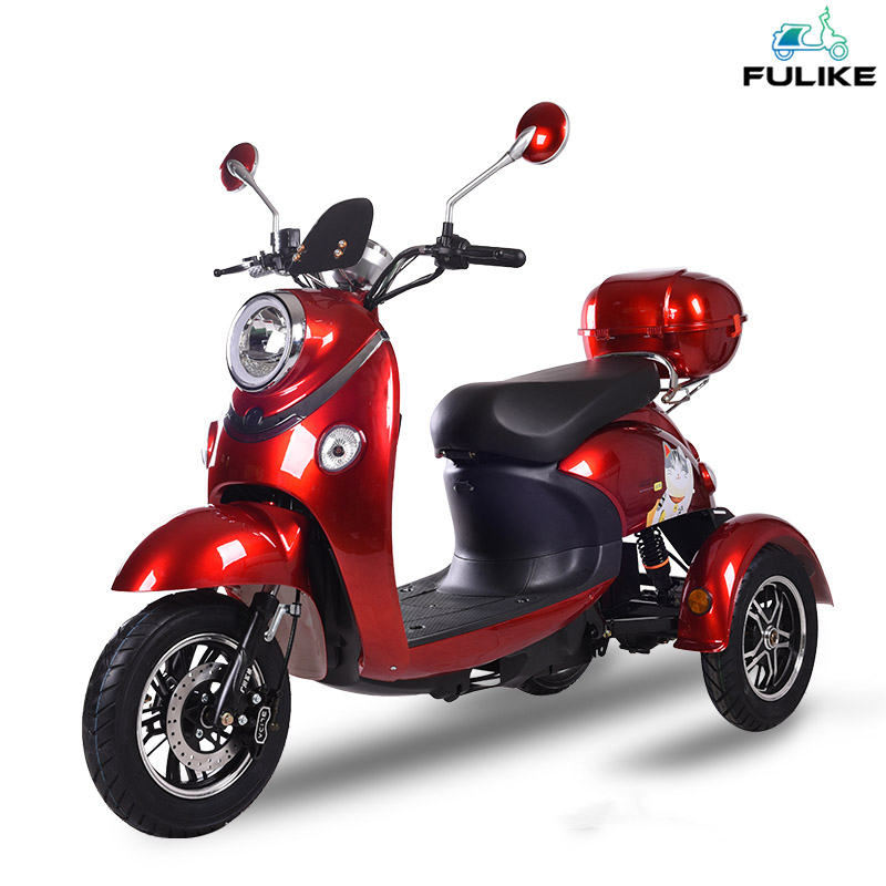 Ċina New Style 3 Wheel Manned Electric Tricycle Front Drive 24inch Familja Użati Bike Adult Fat Tire Trike 800W 2 Persuna E Trike