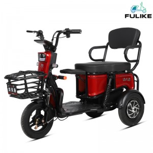 Электрический трехколесный велосипед FULIKE для взрослых с питанием от аккумулятора и корзиной на крыше
