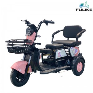 FULIKE 500W 650W Peb Log Electric Tsheb kauj vab Cargo Trike Scooter E Tricycle Trike Rau Cov Neeg Laus