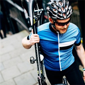 Maglietta da ciclismo d'alta prestazione maschile manica corta cù pannelli sublimati