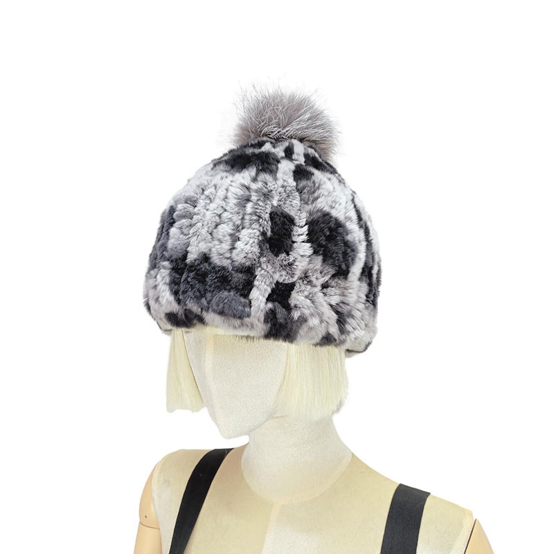 Women’s hat New rex rabbit fur knit hat factory outlet Featured Image