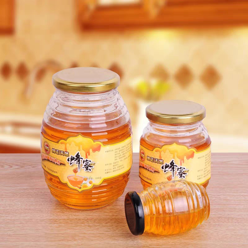 Honey Jars Pot Glass Bee-shaped Factory Produced Wholesale Small Mini Clear New Design Featured Image