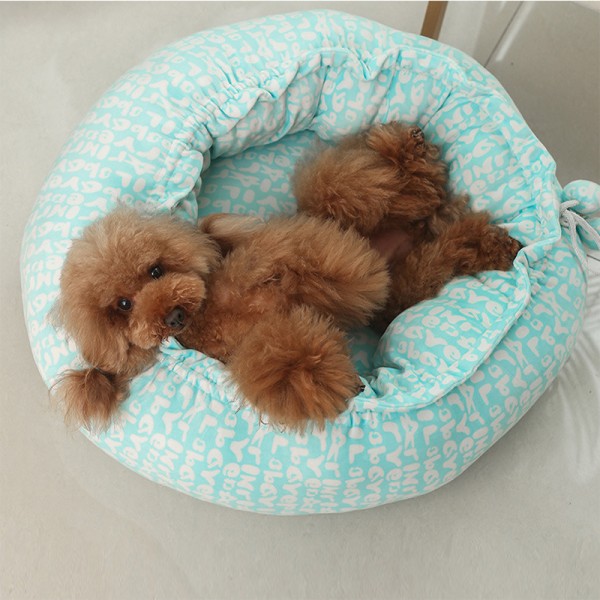 Wholesale Round Soft Pet Bed with Resilient PP Cotton and Adjustable Size for Four Seasons