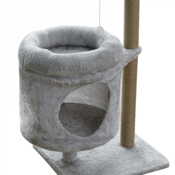 Wholesale Grey Cat Claw Scratcher With Hanging Ball Wrapped By Sisal And Cashmere