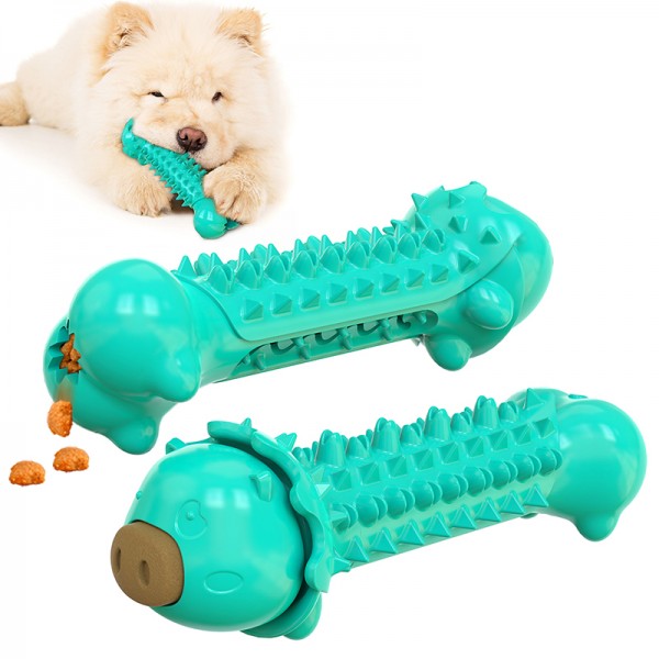 Factory Durable Dog Toys, Tough Dog Puppy Chew Toys for Teething and Cleaning, Dog Molar Stick Chewer Toothbrush Toys, Food Dispensing Chewing Rubber Toys for Small Medium Large Pet Dogs