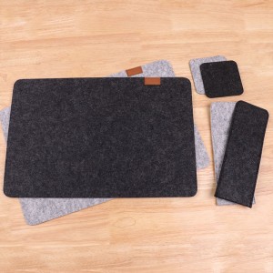 Mode-filt dækkeservietter Grå / mørkegrå sæt med 3
