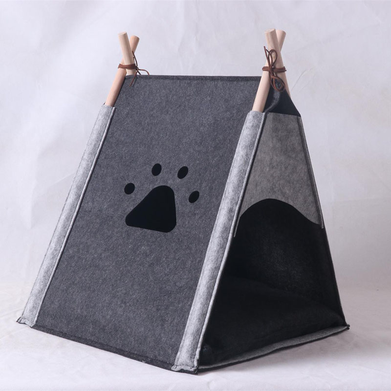 Fusen folding Cat House தனிப்பயன் உயர்தர கூடாரம் Tipi Comfort Luxury dog ​​house சாம்பல் / அடர் சாம்பல்