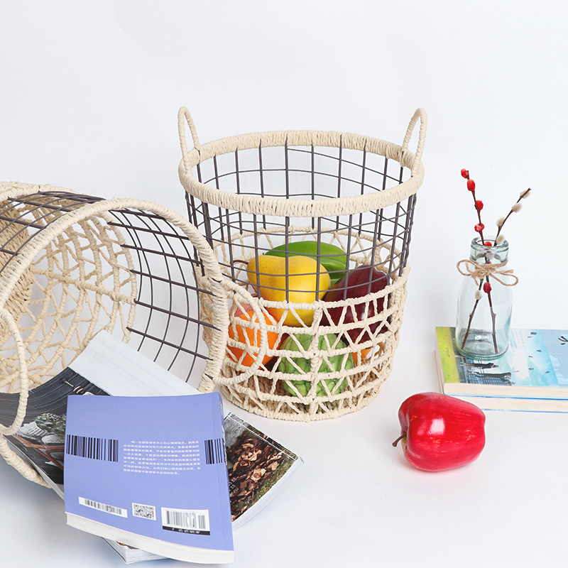 Moderne Weave Harvest Baskets w / hânfetten