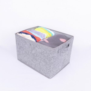 Opbergmand Vilt Opbergbak met Handgrepen Opvouwbare Organizer Box voor Slaapkamer Kantoor Kast, student Appartement en Reizen