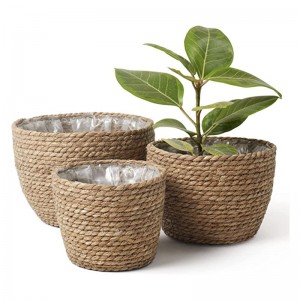 Hyacinth Planter Basket Indoor၊ ပန်းအိုးအဖုံး၊ Plant Containers, Natural