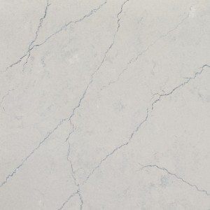 Calacatta კვარცის ფილის პერსონალურად მორგებული კვარცის Vanity Countertop თეთრი ზედაპირის ქვის კვარცის ასაწყობი კუნძულის მაგიდა