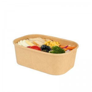 China Wholesale China Custom Size Disposable Kraft Paper Salad Bowl