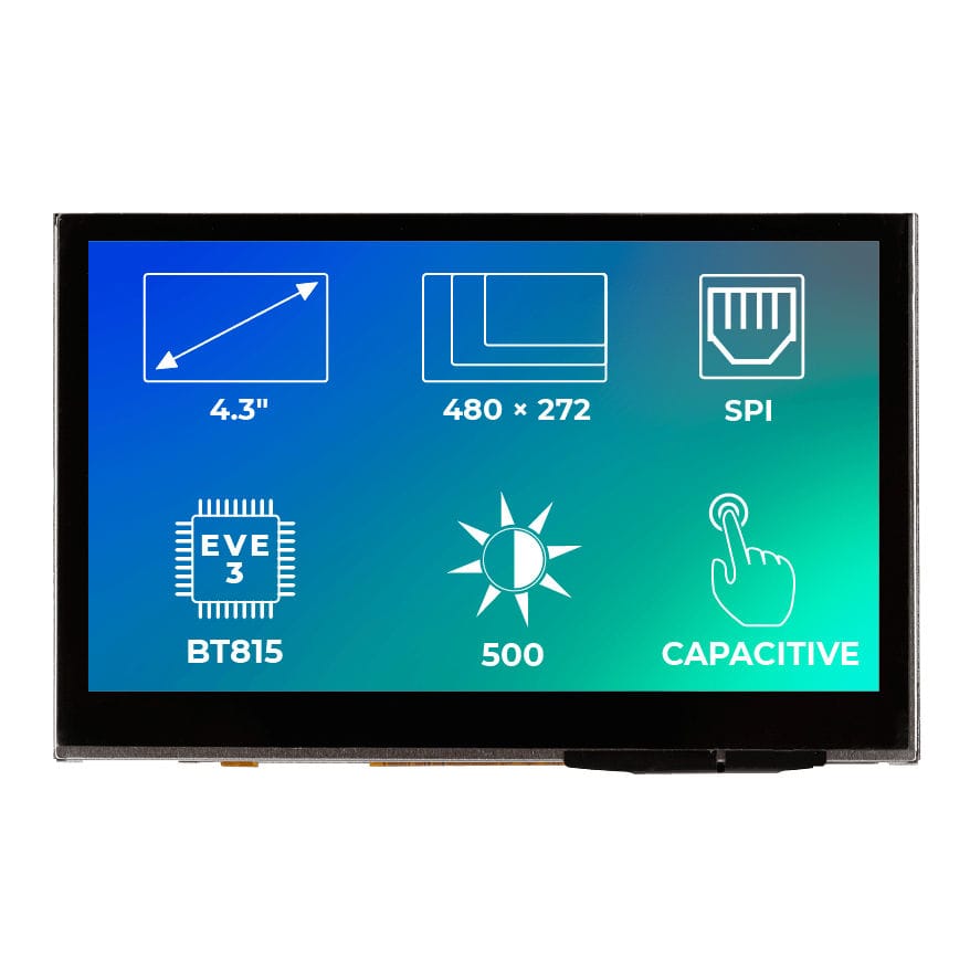 Úplné zobrazenie 4,3-palcový TFT displej s Capaktívnou dotykovou obrazovkou