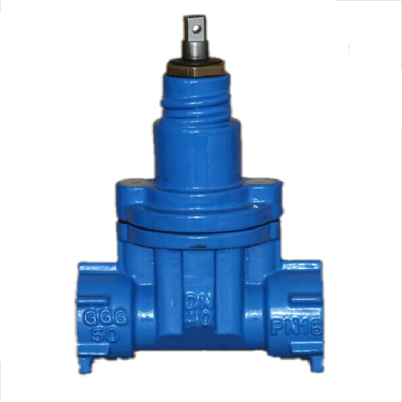 Service connection valve threaded resilient seated gate valve
