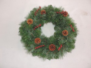 ເຄື່ອງປະດັບຕົບແຕ່ງເຮືອນວັນຄຣິສມາສທຽມຂອງຂັວນຂອງຂັວນ Pine cone ornament wreath/WVRN24