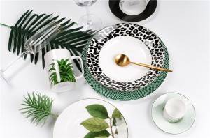 Bottom price Dinner Plate Sets - Best popular leaves design dinner set and gift items  – FUXINGYE