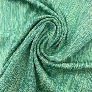 Cationic polyester spandex mélange jersey fabric