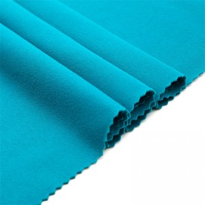 ຂັດ polyester spandex interlock fabric peach ຜິວຫນັງ