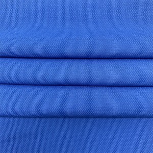 100% polyester ademende duurzame pique gebreide stof voor t-shirt