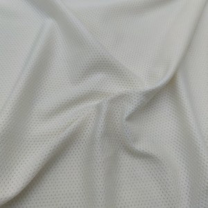 ក្រណាត់ polyester spandex ដែលអាចដកដង្ហើមបានលាតសន្ធឹង jacquard knitted mesh សម្រាប់សម្លៀកបំពាក់កីឡា