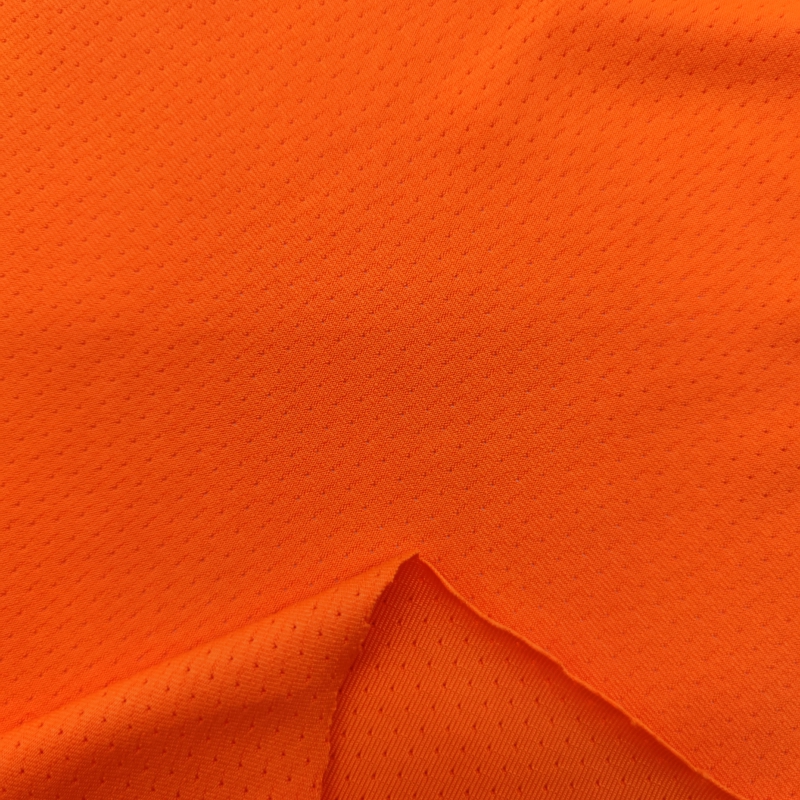 Polyester spandex ademend jacquard gebreide stretch micro mesh stof foar aktive wear