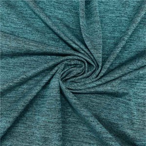 Polyester និង spandex cooling melange jersey fabric សម្រាប់សំលៀកបំពាក់កីឡា
