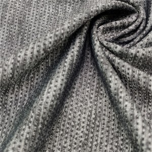 Nylon polyester thiab spandex siab stretch melange jacquard mesh npuag rau sportswear