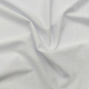 Polyester spandex ក្រណាត់សំណាញ់ jacquard លាតសន្ធឹងខ្ពស់សម្រាប់សម្លៀកបំពាក់កីឡា