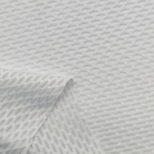 Polyester spandex stretch jacquard knitted mesh fabric សម្រាប់ពាក់កីឡា