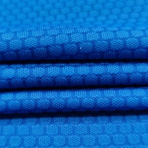 Polyester jacquard stickat mesh tyg fotbollsmönster för sportkläder