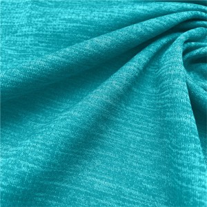 Feuchtigkeitstransportierendes Melange-Interlock-Strickgewebe aus 100 % Polyester für Sportbekleidung