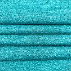 100% polyester wicking melange interlock knit fabric សម្រាប់សម្លៀកបំពាក់កីឡា