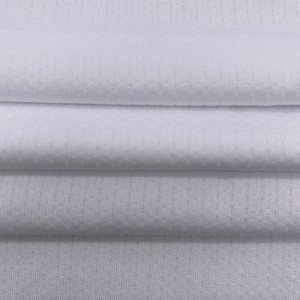 100% Polyester RPET កែច្នៃសំណើមក្រណាត់សំណាញ់ jacquard សម្រាប់អាវកីឡា