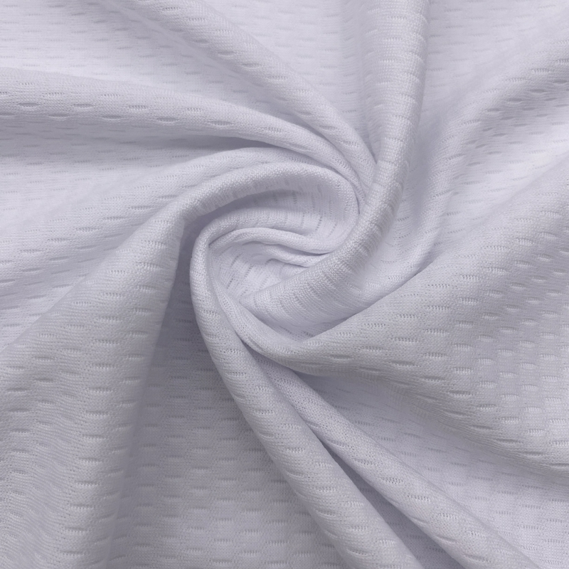 លក់ក្តៅសាច់ក្រណាត់ប៉ាក់ 100% polyester mesh jacquard សម្រាប់អាវកីឡា រូបភាពពិសេស