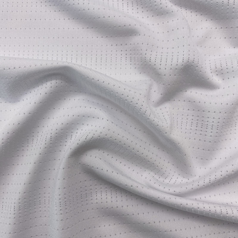 Polyester spandex jacquard stickad torr passform mesh tyg för t-shirts