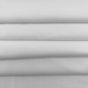 100 % polyester hvit pikéstrikket stoff til plagg