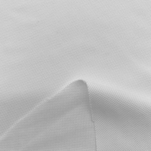 Țesătură tricotată piqué alb 100% poliester pentru îmbrăcăminte