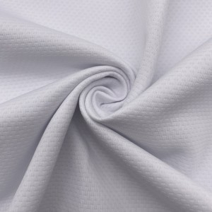 Polyester spandex ក្រណាត់ jacquard interlock ដែលអាចដកដង្ហើមបានសម្រាប់សំលៀកបំពាក់កីឡា